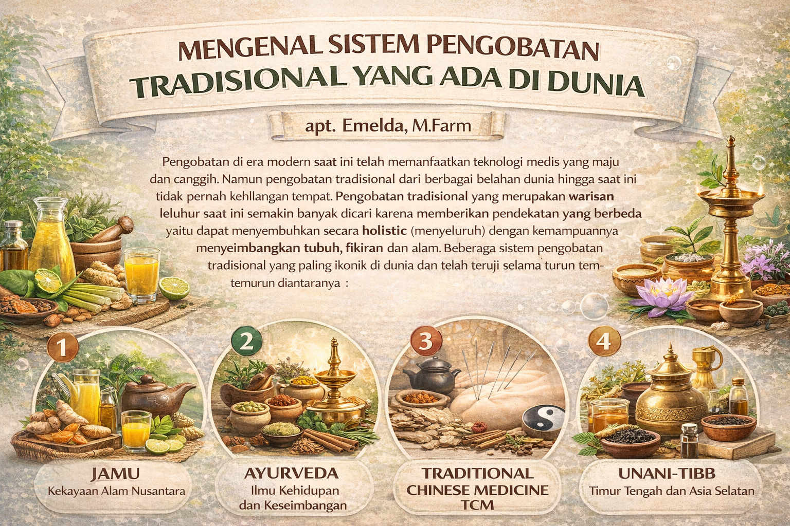 MENGENAL SISTEM PENGOBATAN TRADISIONAL YANG ADA DI DUNIA apt.Emelda,M.Farm
