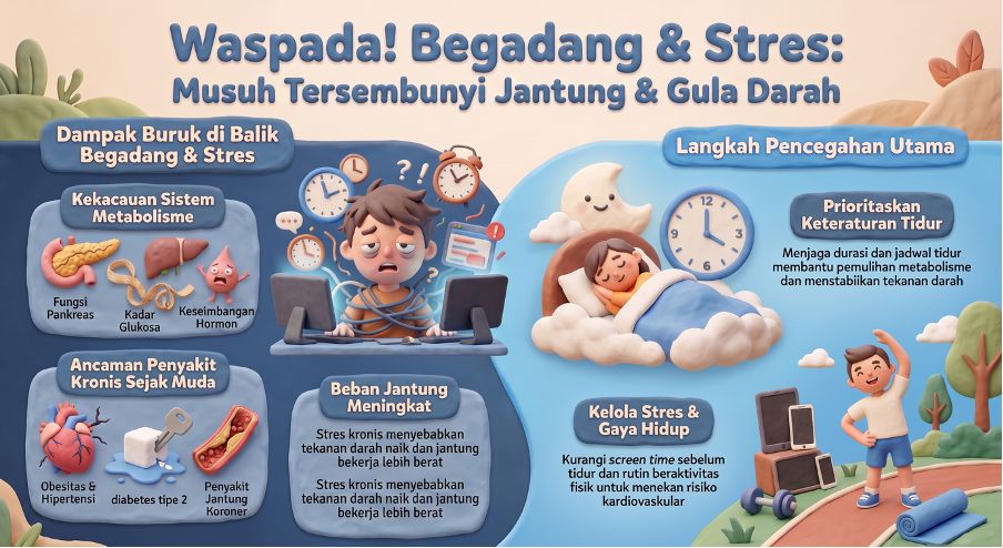 BEGADANG DAN STRES: KOMBINASI YANG DIAM-DIAM MENINGKATKAN RISIKO DIABETES DAN JANTUNG PADA ANAK MUDA